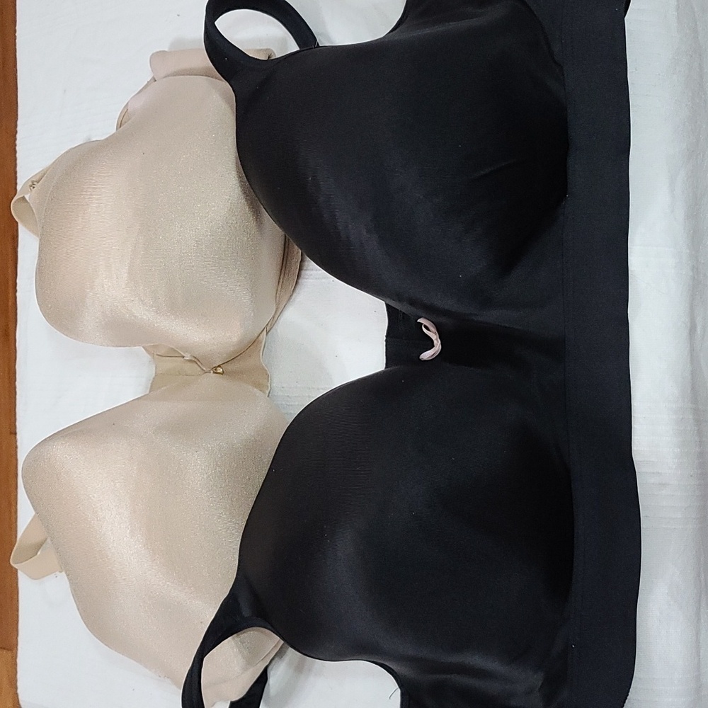 Cacique Womens Bra Bundle Black W/Pink Bow Beige‎ W/Gold Charm Underwire 44D GUC